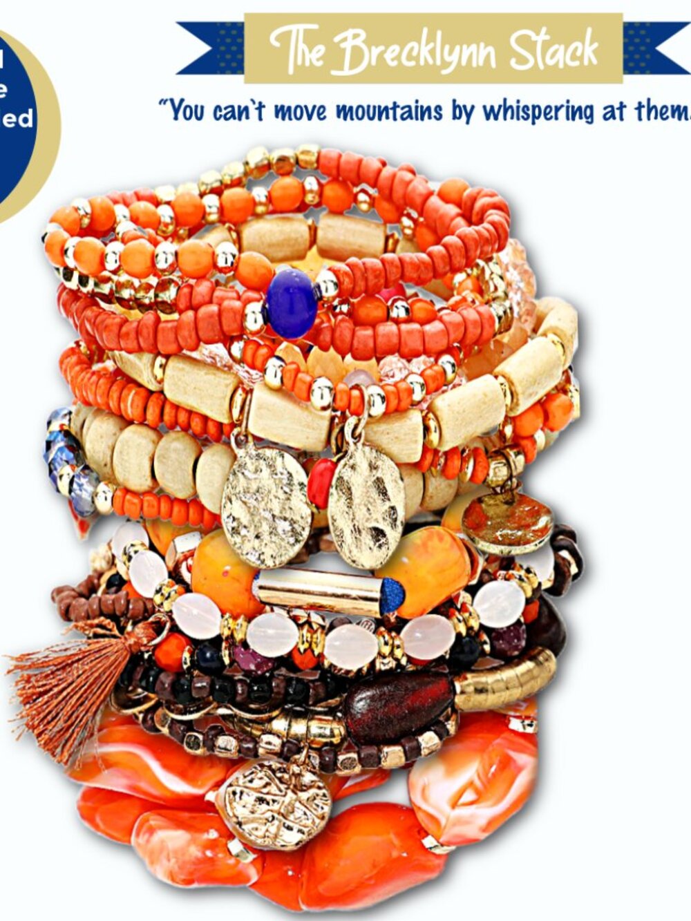 NEW 23 PC Bohemian Beaded Festival Stretch Bracelet Custom Brecklynn Stack